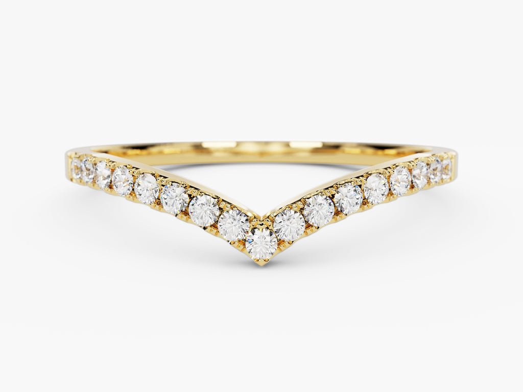 Round round diamond wedding band front view