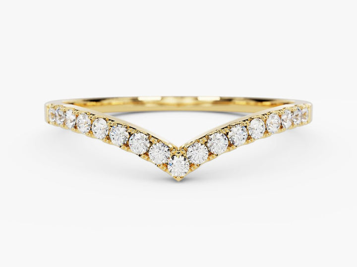 Round round diamond wedding band front view