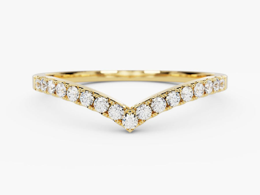 Round round diamond wedding band front view