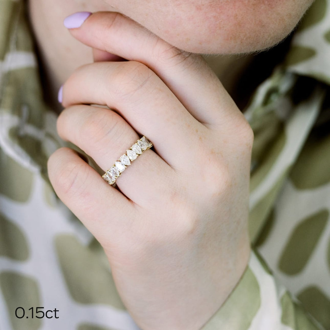 Pear Cut DE - VS1 Lab Grown Diamond Alternative Eternity Wedding Band - Doozy Diamonds