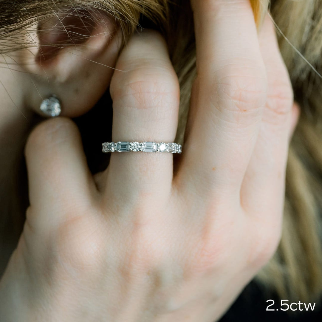 Emerald & Round DE - VS1 Lab Grown Diamond Eternity Band - Doozy Diamonds