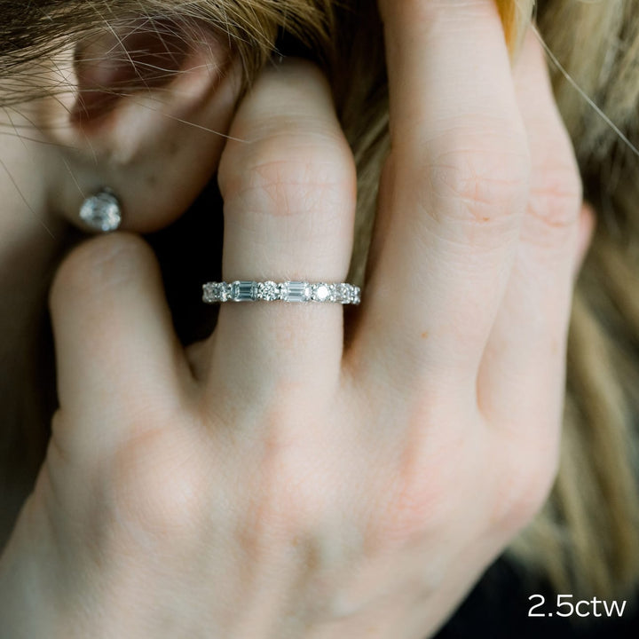 Emerald & Round DE - VS1 Lab Grown Diamond Eternity Band - Doozy Diamonds