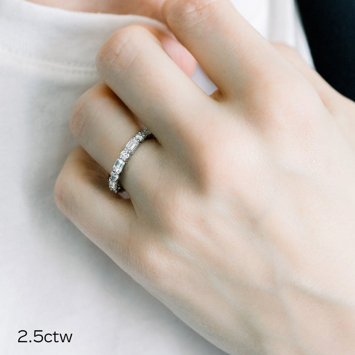 Emerald & Round DE - VS1 Lab Grown Diamond Eternity Band - Doozy Diamonds