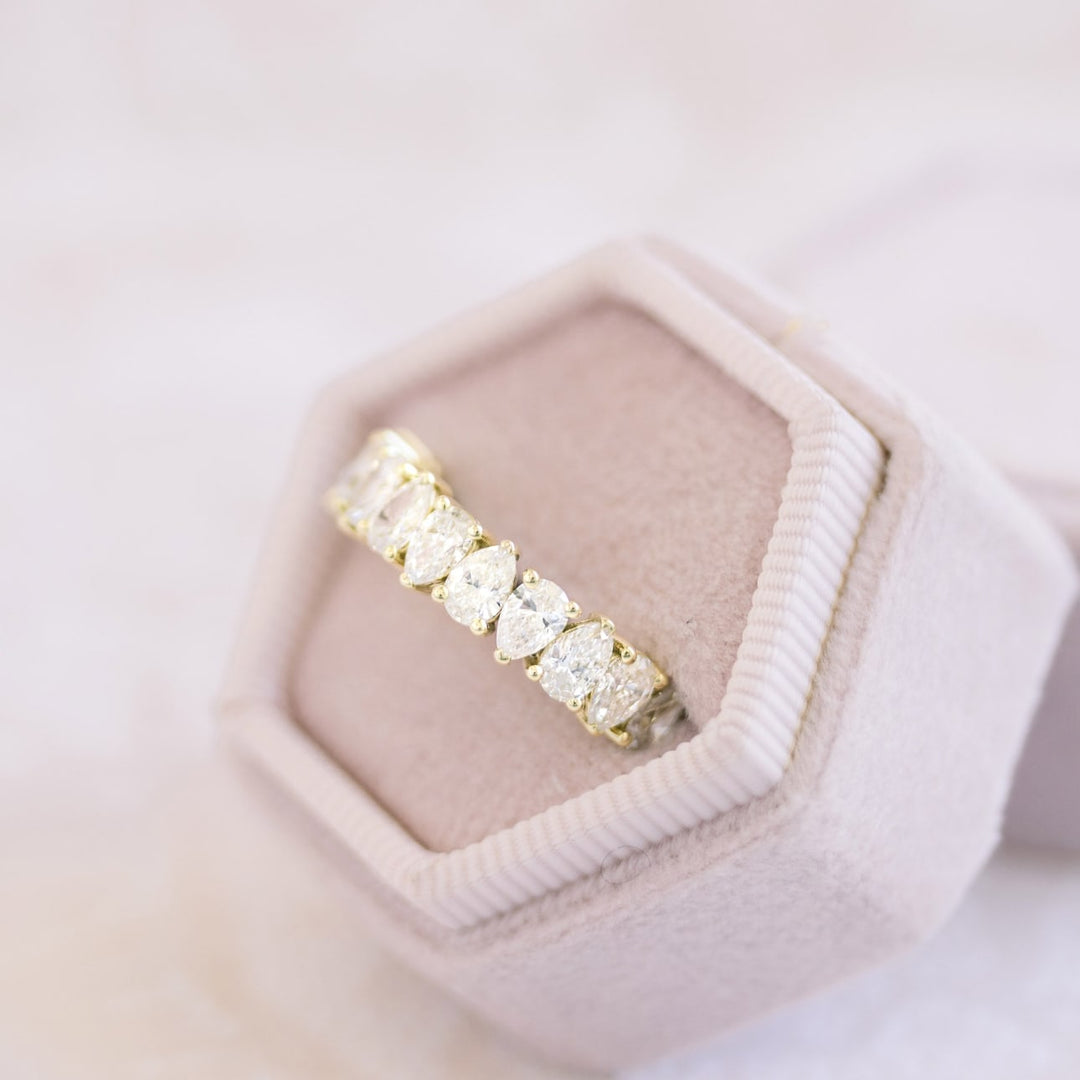 Pear Cut DE - VS1 Lab Grown Diamond Alternative Eternity Wedding Band - Doozy Diamonds
