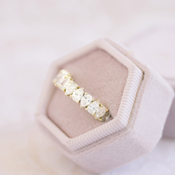 Pear Cut DE - VS1 Lab Grown Diamond Alternative Eternity Wedding Band - Doozy Diamonds