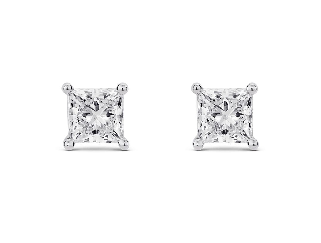 2ct Princess F - VS Lab - Grown Diamond Stud Earrings - Doozy Diamonds