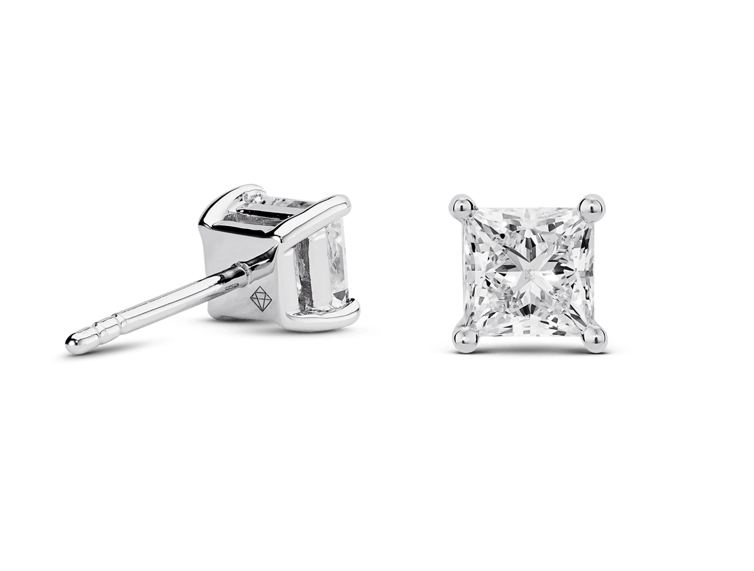 2ct Princess F - VS Lab - Grown Diamond Stud Earrings - Doozy Diamonds
