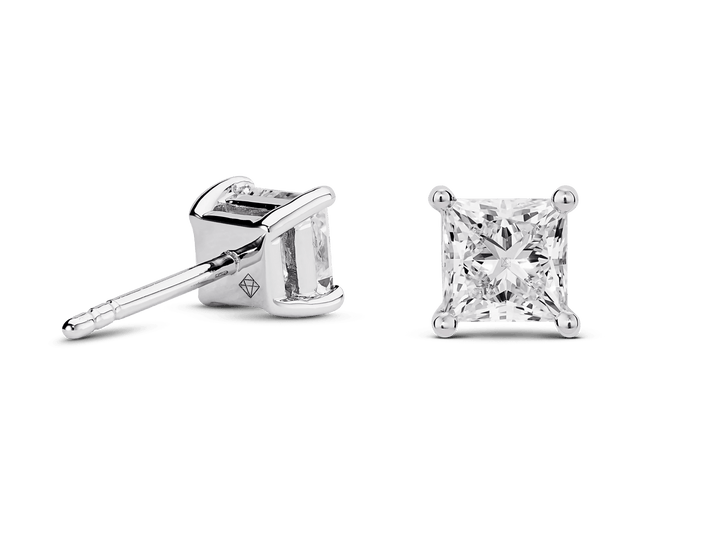 2ct Princess F - VS Lab - Grown Diamond Stud Earrings - Doozy Diamonds