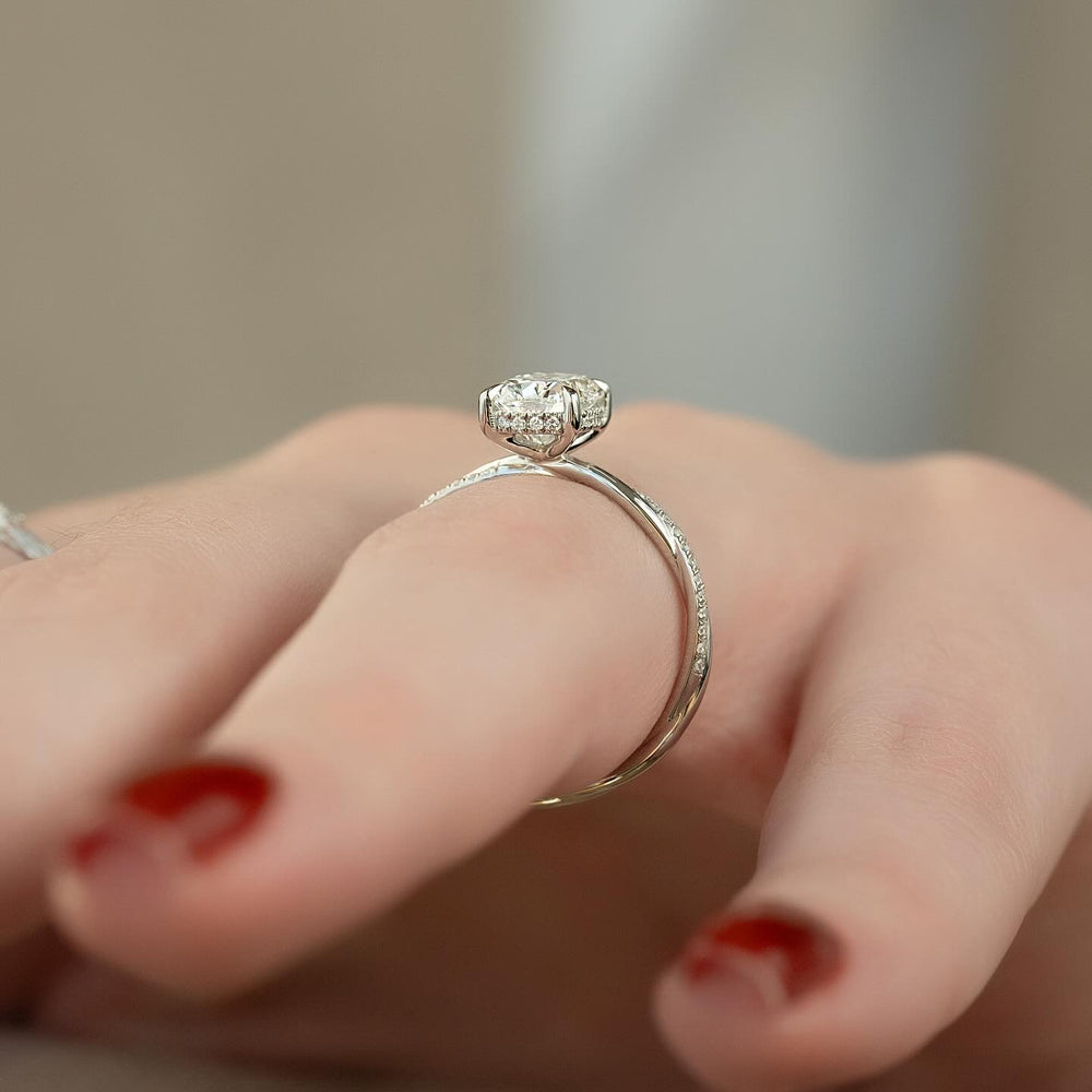 Shop cushion cut solitaire lab grown diamond engagement ring online