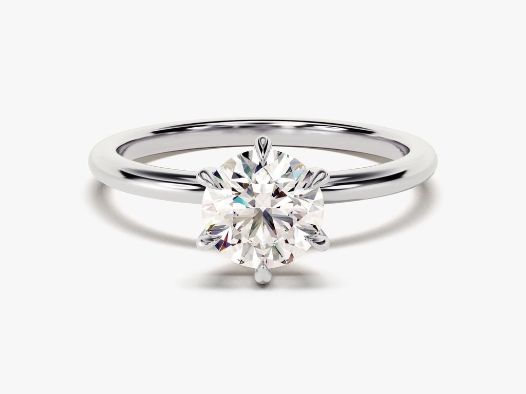 Premium round cut solitaire engagement ring crafted in solid gold
