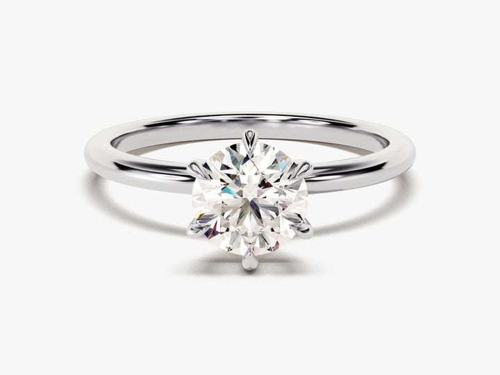 Premium round cut solitaire engagement ring crafted in solid gold