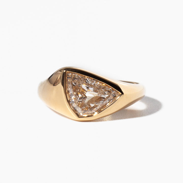 1.0CT floe-cut cut signet engagement ring available to buy now