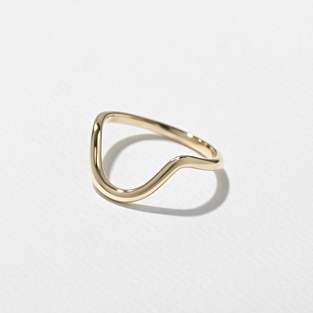 1.75CT Pear E - VS Lab Grown Wave Diamond Ring With Plain Curved Band - Doozy Diamonds