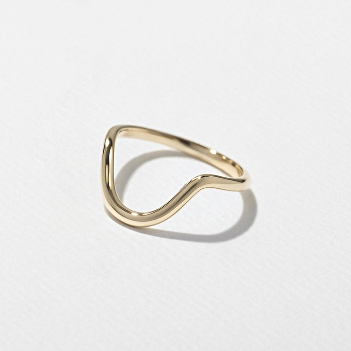 1.75CT Pear E - VS Lab Grown Wave Diamond Ring With Plain Curved Band - Doozy Diamonds