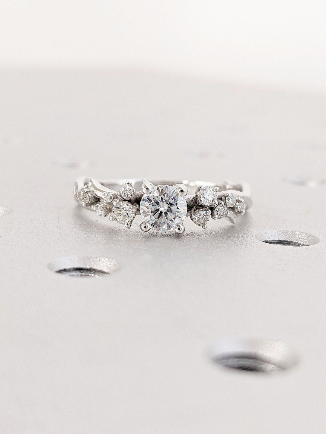 0.50CT round cut cluster engagement ring available to buy now