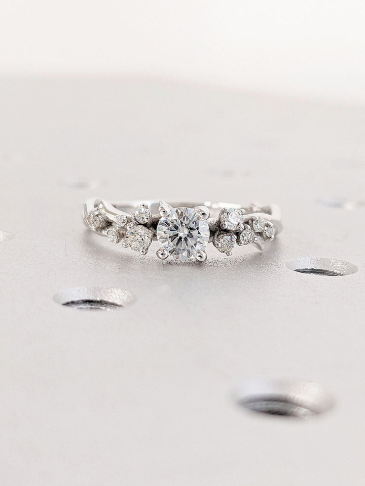 0.50CT round cut cluster engagement ring available to buy now