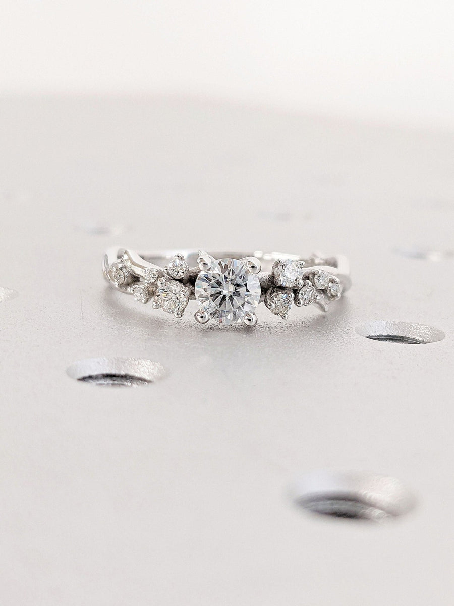 0.50CT round cut cluster engagement ring available to buy now