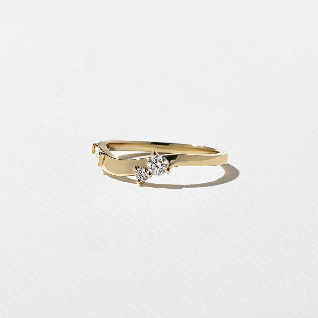 1.90CT Round & Pear E - VS Lab Grown Two Stone Diamond Ring With Curved Band - Doozy Diamonds