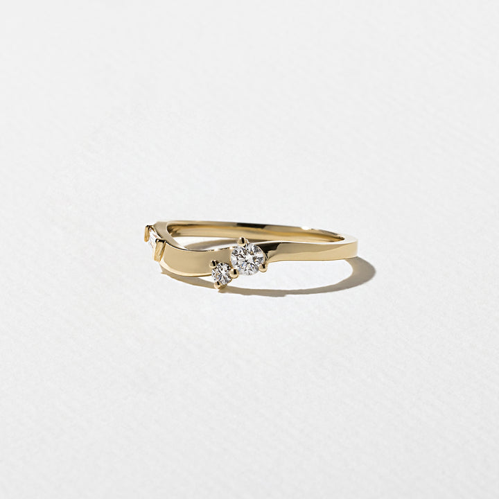 1.90CT Round & Pear E - VS Lab Grown Two Stone Diamond Ring With Curved Band - Doozy Diamonds