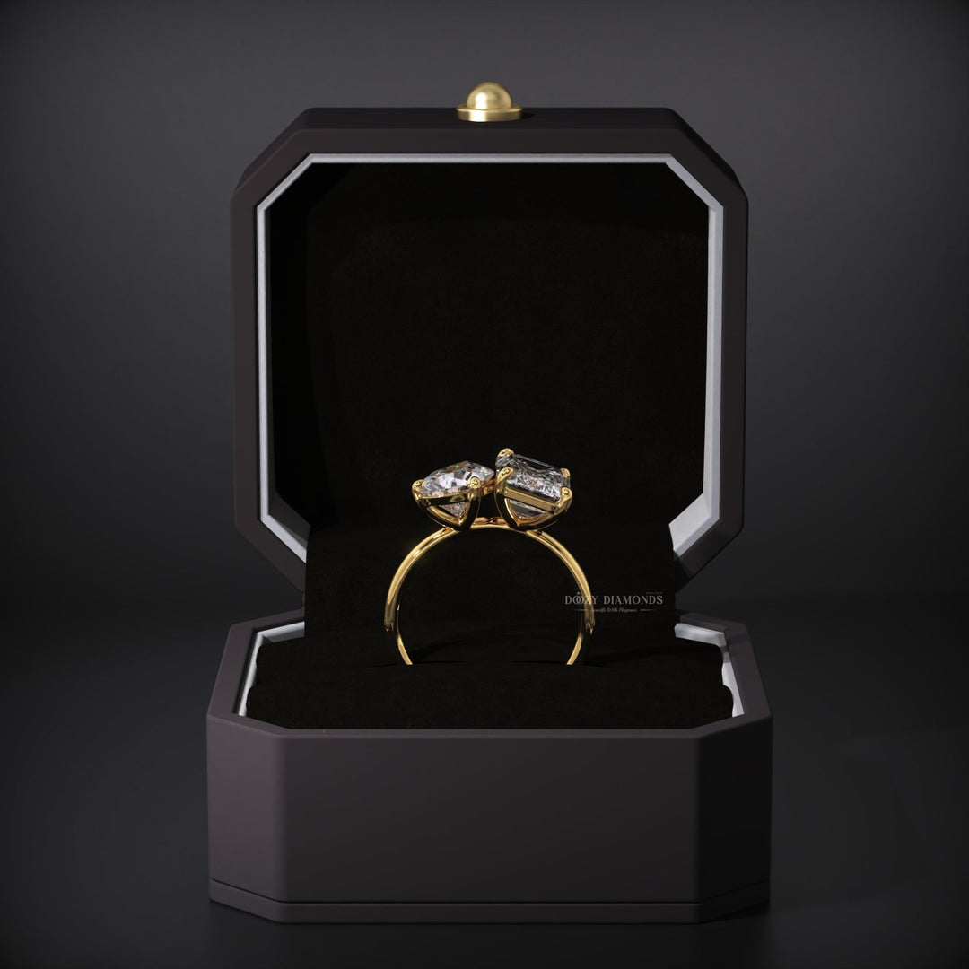 Fine craftsmanship detail on pear solitaire engagement ring