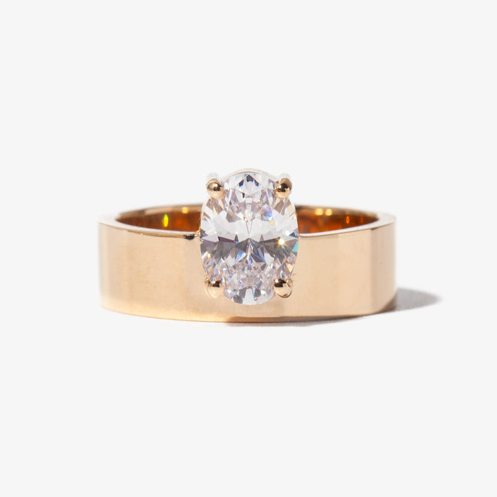 1.0CT oval pave lab grown diamond engagement ring for sale