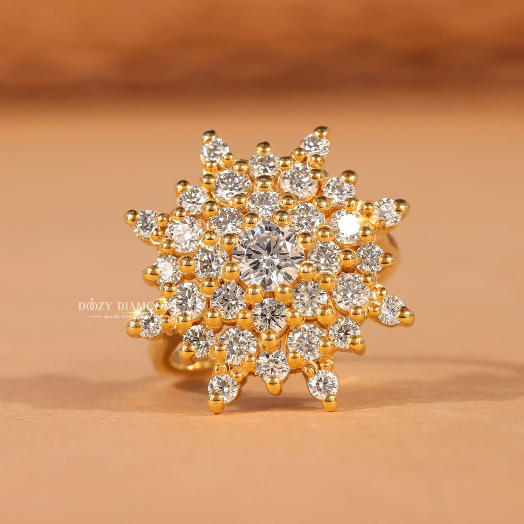 Shop round cluster lab grown diamond engagement ring