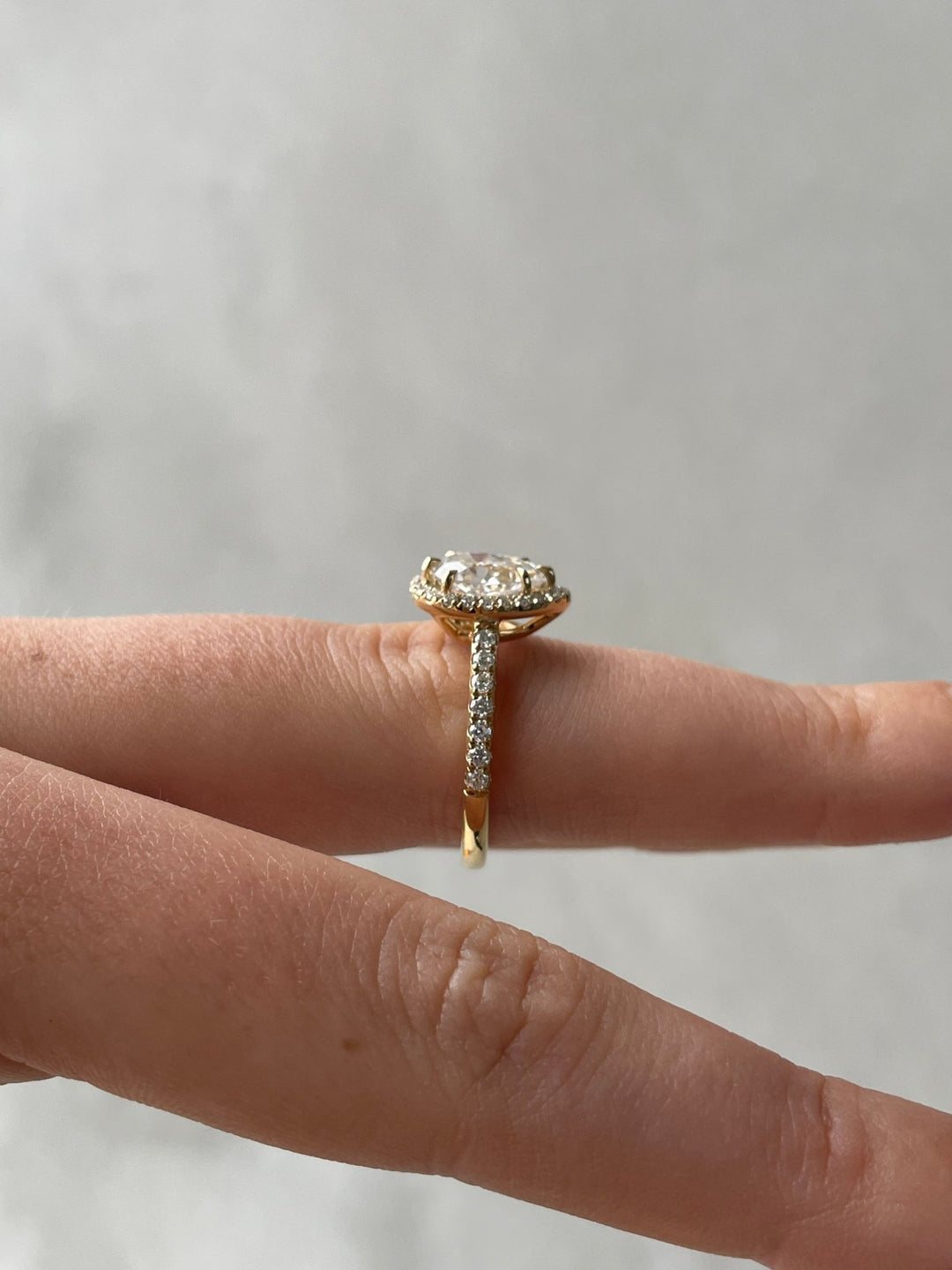 1.41 - 3.41 CT Pear Cut Lab Grown Diamond Halo & Pave Engagement Ring - Doozy Diamonds