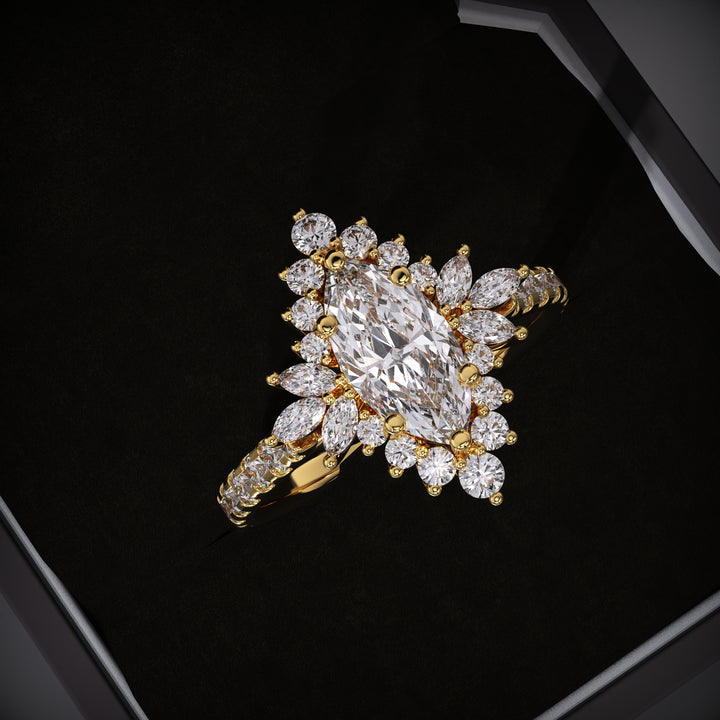 Shop marquise cluster lab grown diamond engagement ring