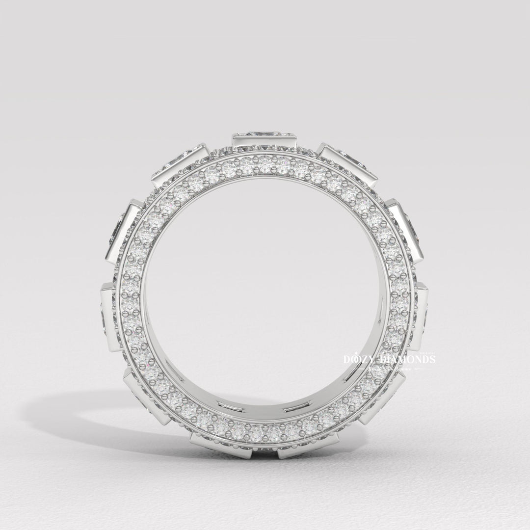 Eternity diamond wedding band in rose gold