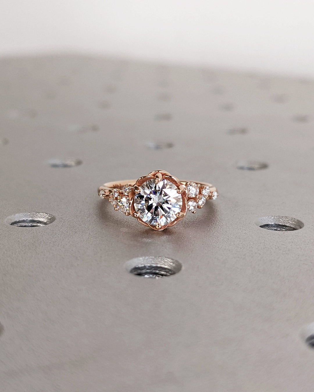 1.0CT round cut cluster engagement ring available to buy now