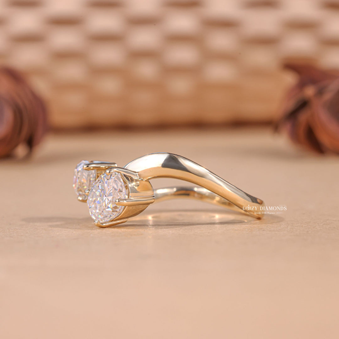 Fine craftsmanship detail on oval solitaire engagement ring