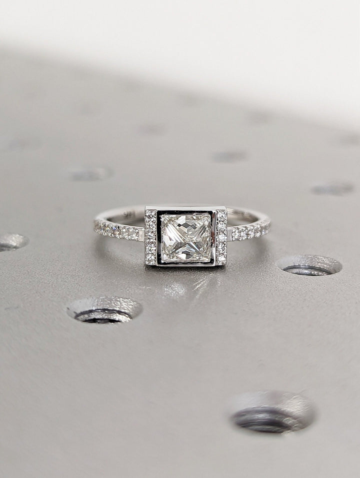 Shop princess pave lab grown diamond engagement ring
