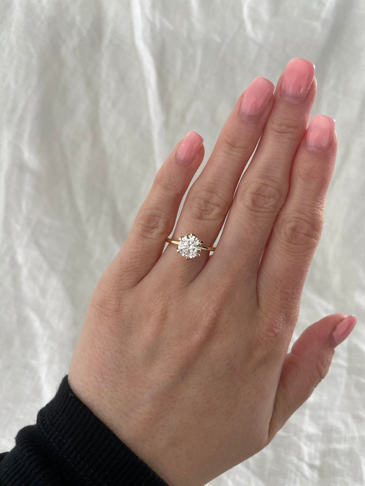 1.64 - 3.64 CT Round Cut Lab Grown Diamond Solitaire Engagement Ring - Doozy Diamonds