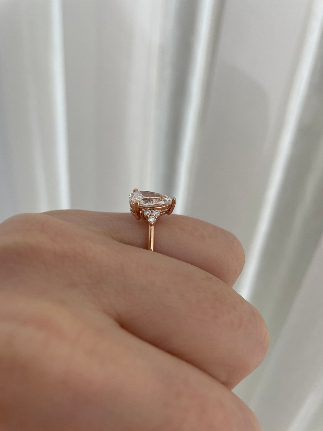 1.52 - 3.52 CT Pear Cut Lab Grown Diamond Cluster Engagement Ring - Doozy Diamonds