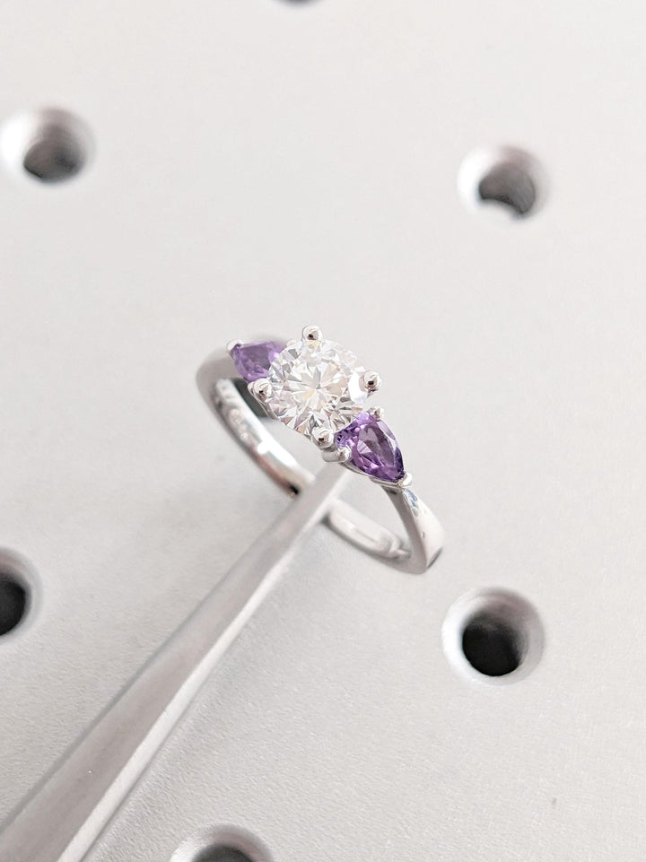 Premium round cut solitaire engagement ring crafted in solid gold