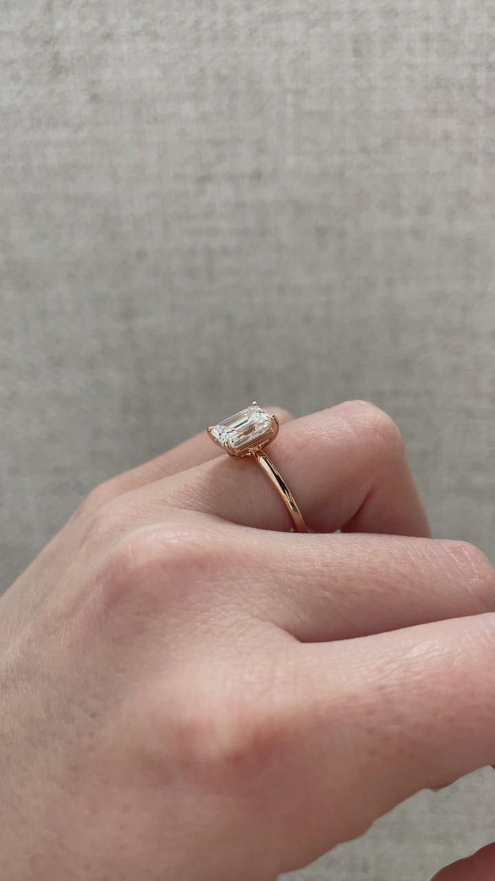 2.0 - 4.0 CT Emerald Cut Lab Grown Diamond Solitaire Engagement Ring - Doozy Diamonds