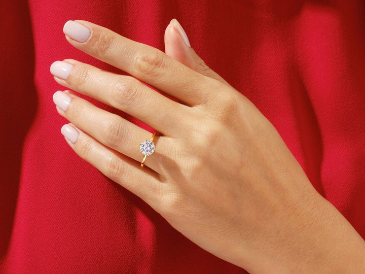 1.50CT Round Cut Solitaire F - VS Lab Grown Diamond Engagement Ring Set - Doozy Diamonds