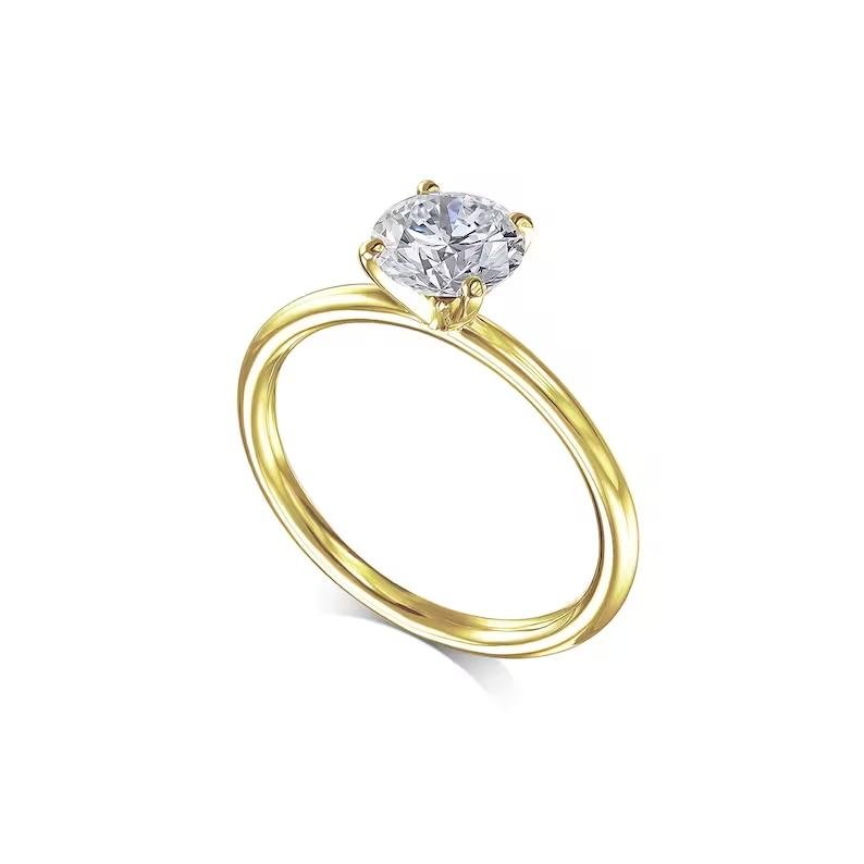 Classic round solitaire engagement ring crafted for everyday wear