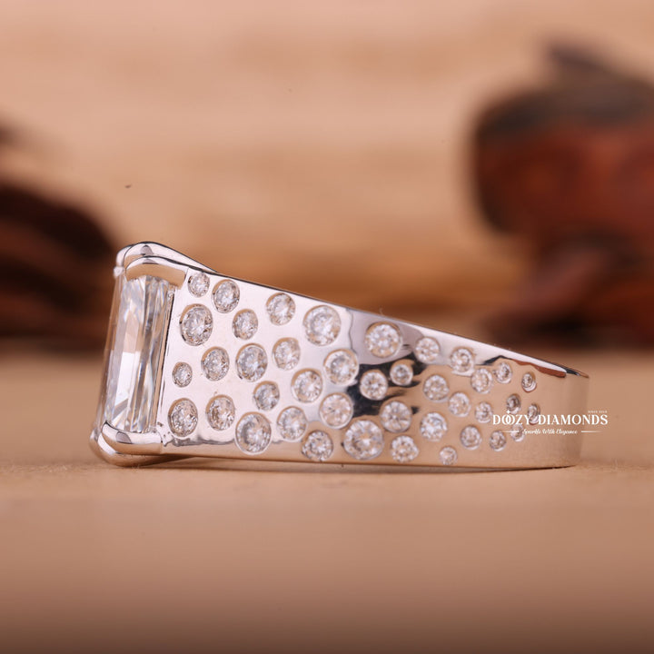 Radiant solitaire engagement ring with brilliant diamond sparkle