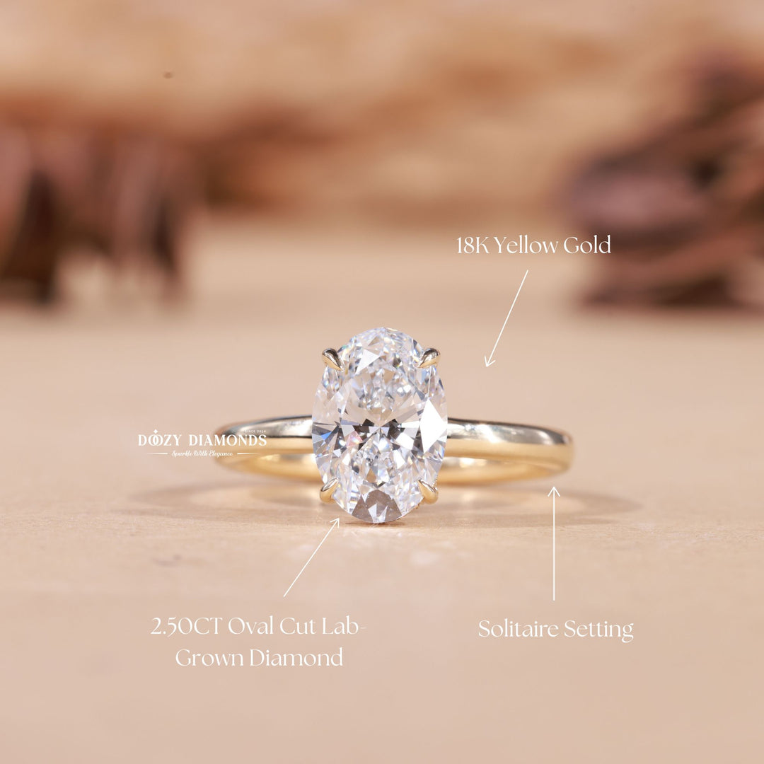 Classic oval hidden halo engagement ring crafted for everyday wear
