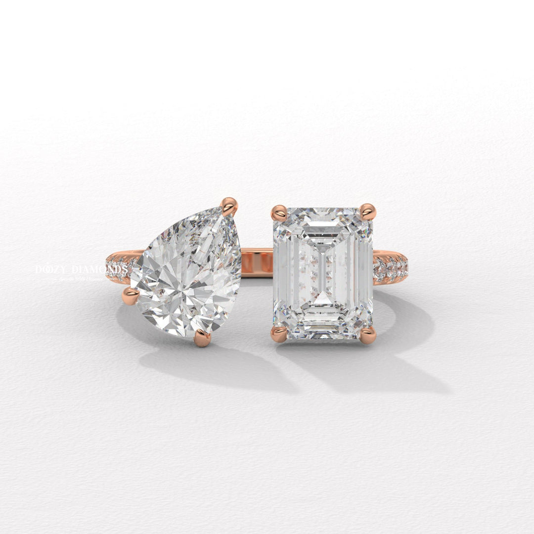 Pear solitaire engagement ring with certified lab grown diamond