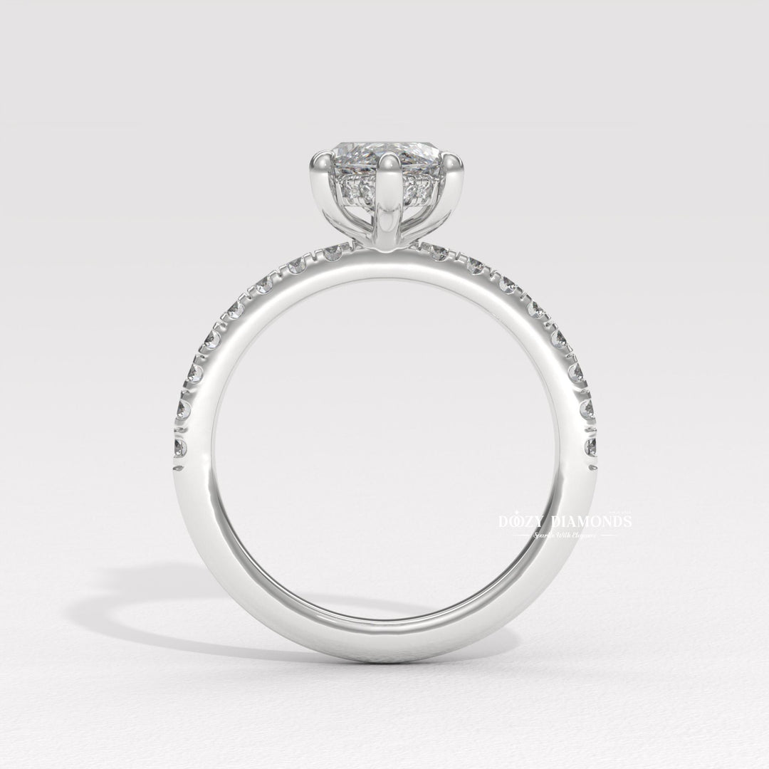 Marquise pave engagement ring with brilliant diamond sparkle
