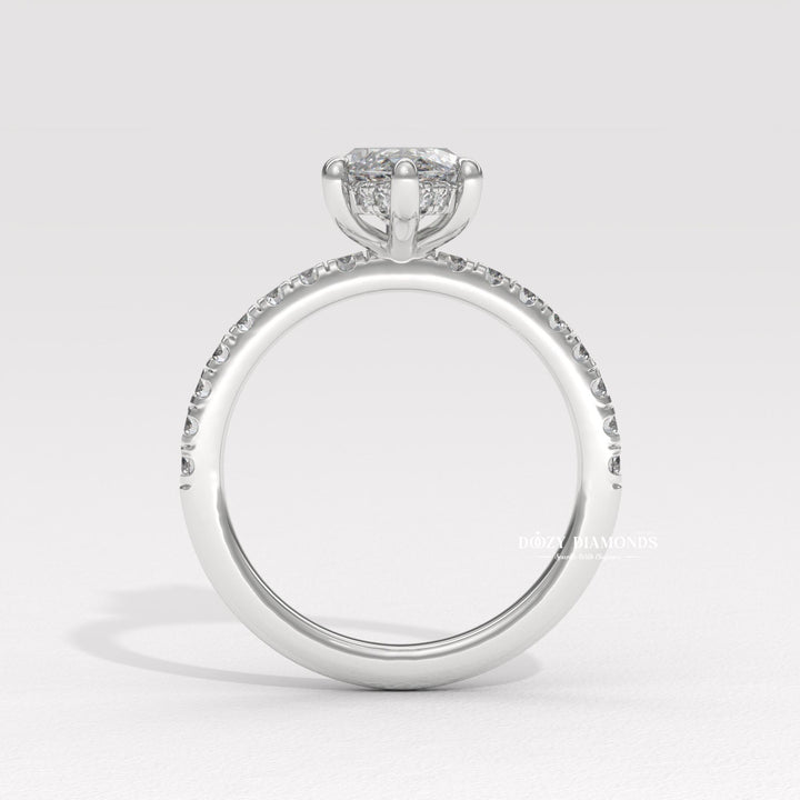Marquise pave engagement ring with brilliant diamond sparkle