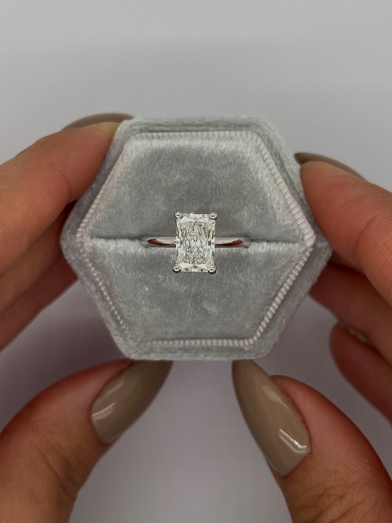 Discover radiant solitaire lab grown diamond engagement ring online