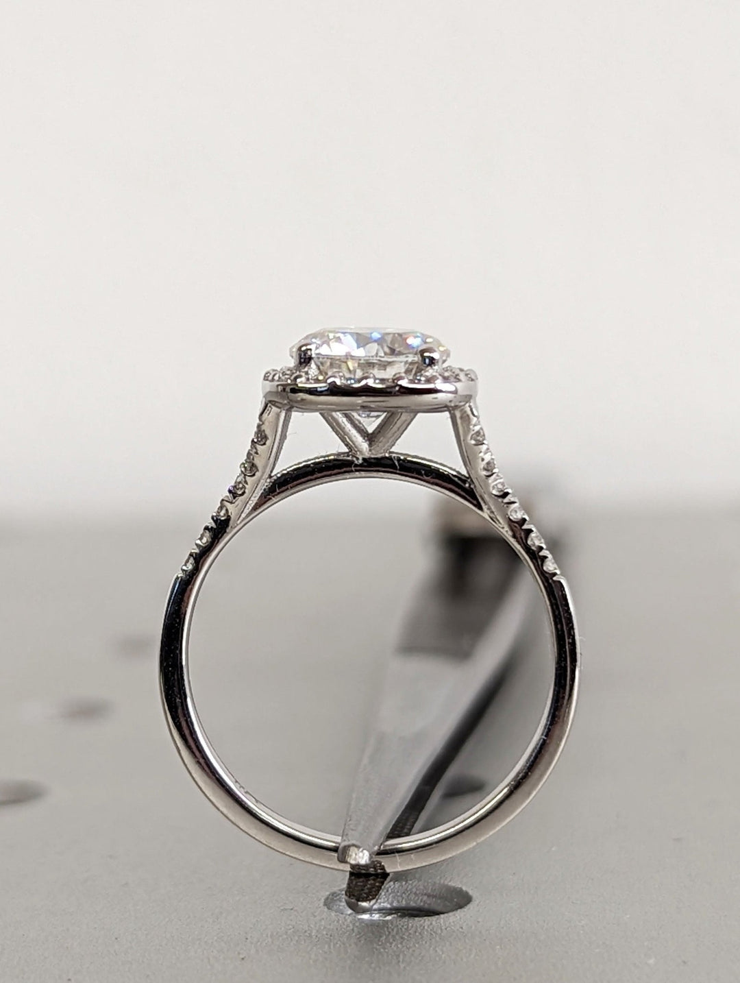 Buy round cut pave diamond engagement ring with free shipping
