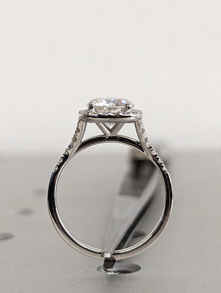 Buy round cut pave diamond engagement ring with free shipping