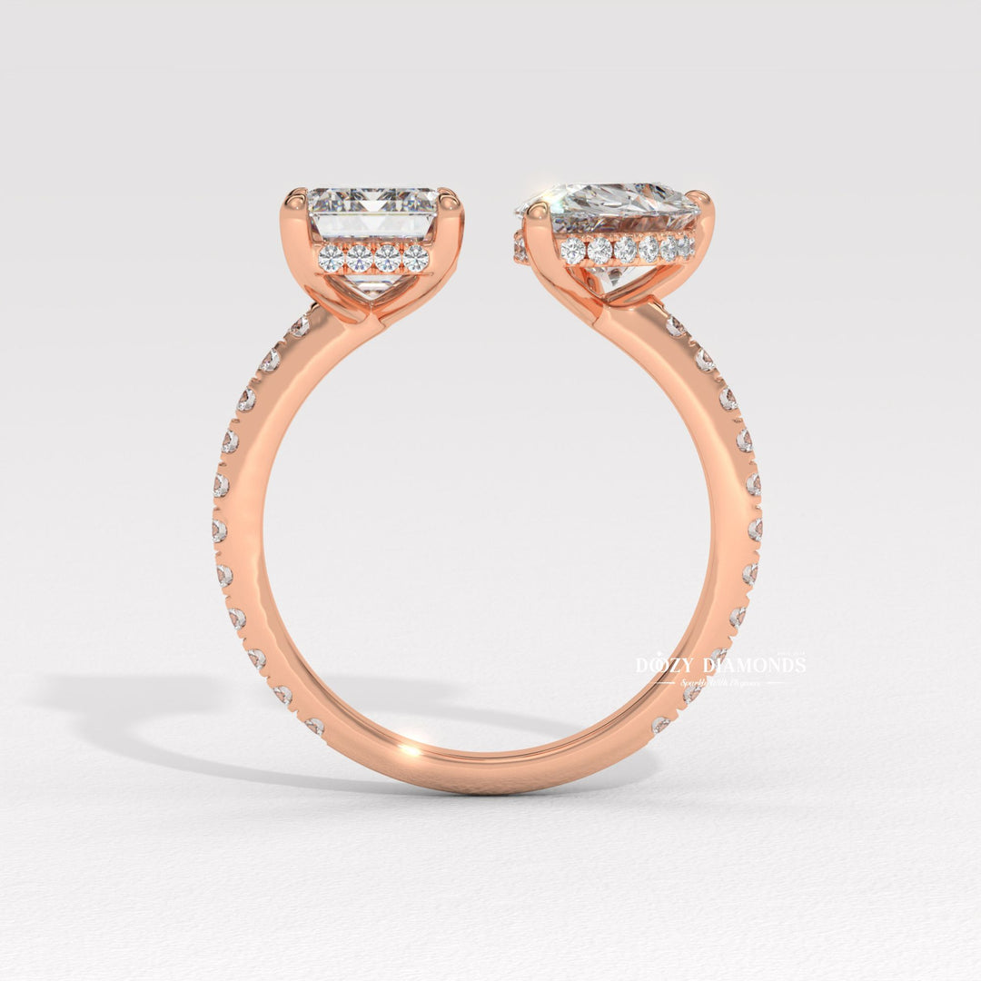 Pear solitaire ring set with an IGI graded diamond