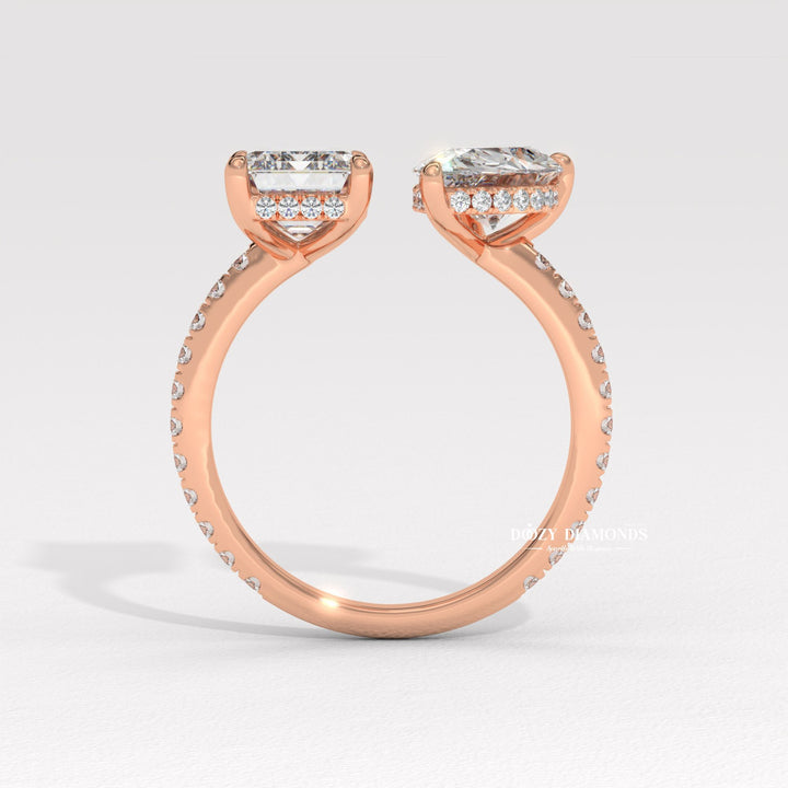 Pear solitaire ring set with an IGI graded diamond
