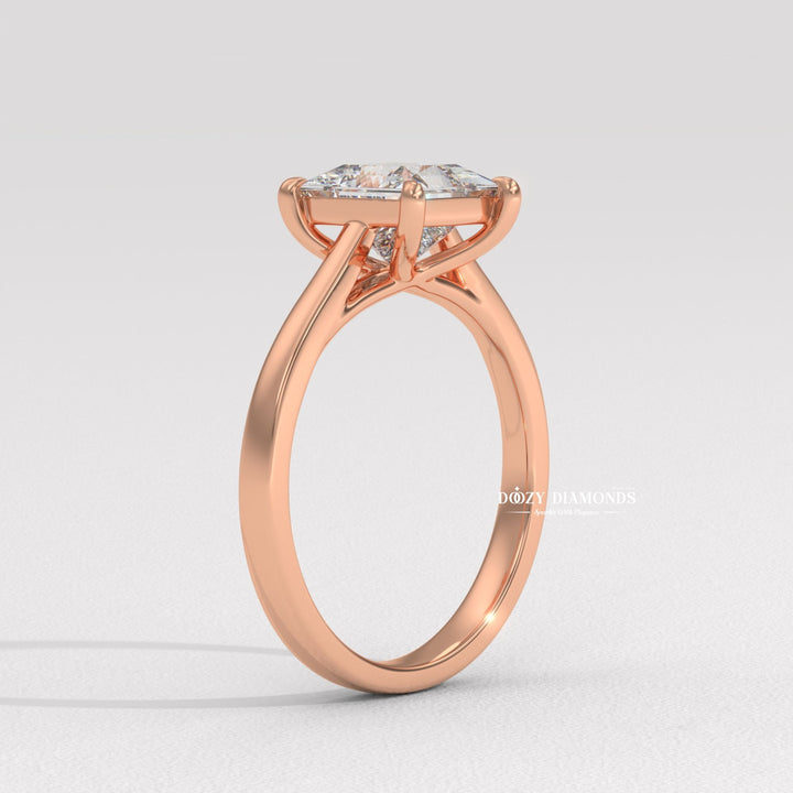 Princess solitaire engagement ring with IGI certificate and packaging