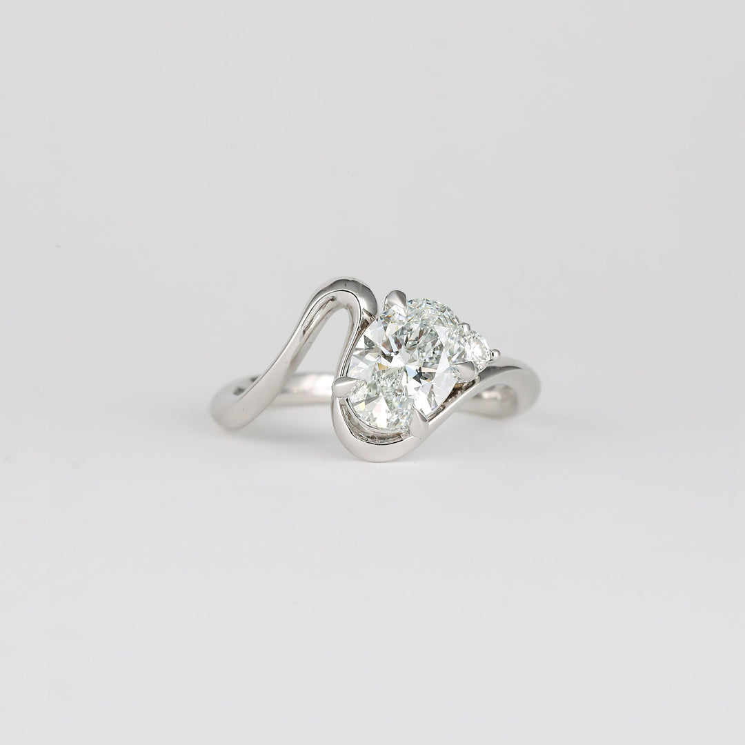 1.50CT - 2.50CT Oval Lab Grown Diamond Unique Wave Engagement Ring - Doozy Diamonds